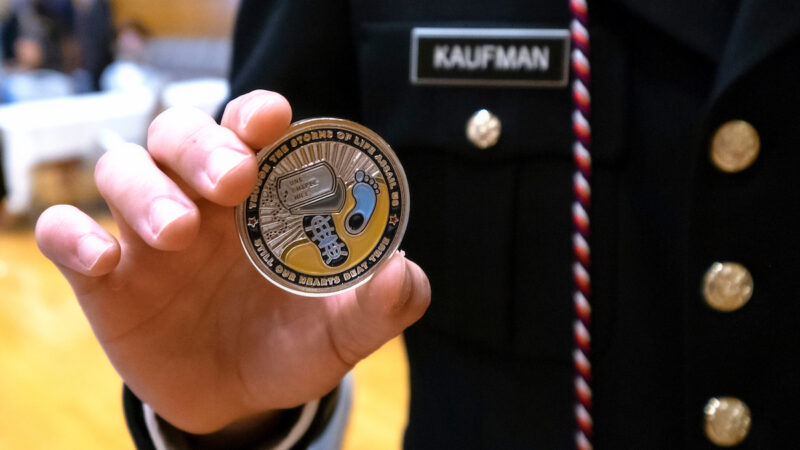 A close-up image of a challenge coin